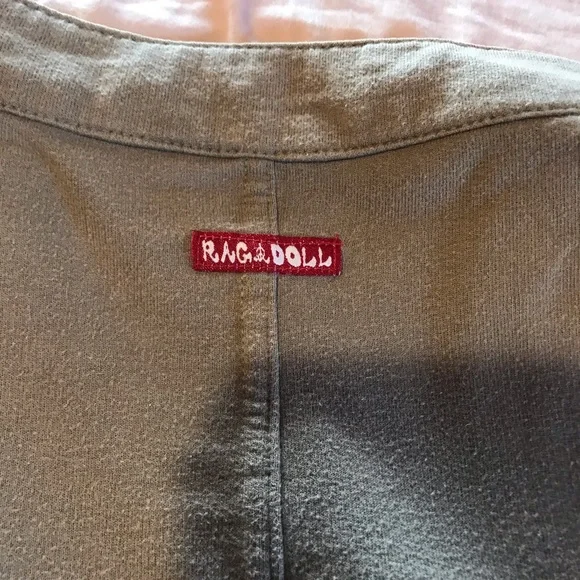 RETRO RAG DOLL CROP JACKET 80s cotton patches S - Picture 6 of 6